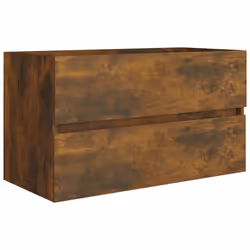 vidaXL Bathroom Furniture Set 2 Piece Storage Cabinet Cupboard Engineered Wood - smoked oak - Additional view 7
