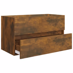 vidaXL Bathroom Furniture Set 2 Piece Storage Cabinet Cupboard Engineered Wood - smoked oak - Additional view 8