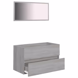 vidaXL Bathroom Furniture Set 2 Piece Storage Cabinet Cupboard Engineered Wood - grey sonoma - Additional view 4