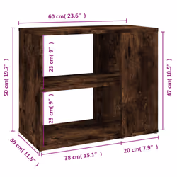 vidaXL Side Cabinet Storage Unit Side Table Hall Sofa Table Engineered Wood - Smoked oak - Additional view 8