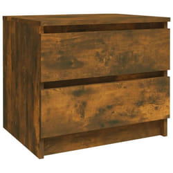 vidaXL Bed Cabinet Nightstand Side Table Storage Bed Table Engineered Wood - smoked oak, 1