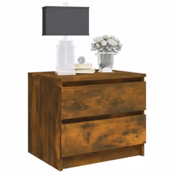 vidaXL Bed Cabinet Nightstand Side Table Storage Bed Table Engineered Wood - smoked oak, 1 - Additional view 5