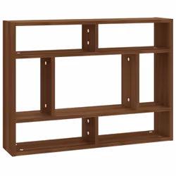 vidaXL Wall Shelf Wall-Mounted Shelf Storage Display Rack Engineered Wood - brown oak