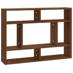 vidaXL Wall Shelf Wall-Mounted Shelf Storage Display Rack Engineered Wood - brown oak