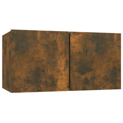 vidaXL Hanging TV Cabinet Entertainment Centre Wall TV Unit Wall TV Stand - Smoked oak, 1