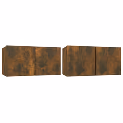 vidaXL Hanging TV Cabinet Entertainment Centre Wall TV Unit Wall TV Stand - Smoked oak, 2