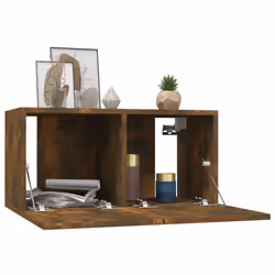 vidaXL Hanging TV Cabinet Entertainment Centre Wall TV Unit Wall TV Stand - Smoked oak, 2