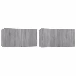 vidaXL Hanging TV Cabinet Entertainment Centre Wall TV Unit Wall TV Stand - Grey sonoma, 2