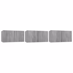 vidaXL Hanging TV Cabinet Entertainment Centre Wall TV Unit Wall TV Stand - Grey sonoma, 3