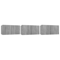 vidaXL Hanging TV Cabinet Entertainment Centre Wall TV Unit Wall TV Stand - Grey sonoma, 3