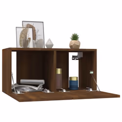 vidaXL Hanging TV Cabinet Entertainment Centre Wall TV Unit Wall TV Stand - Brown oak, 1