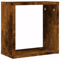 vidaXL Wall Cube Shelves Floating Rack Storage Shelf Display Shelf Wall Shelf - smoked oak, 6 pcs - Additional view 4