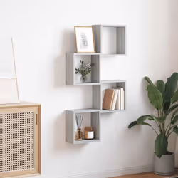 vidaXL Wall Cube Shelves Floating Rack Storage Shelf Display Shelf Wall Shelf - grey sonoma, 4 pcs