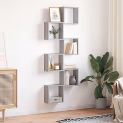 vidaXL Wall Cube Shelves Floating Rack Storage Shelf Display Shelf Wall Shelf - grey sonoma, 6 pcs