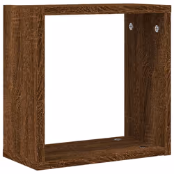 vidaXL Wall Cube Shelves Floating Rack Storage Shelf Display Shelf Wall Shelf - brown oak, 2 pcs - Additional view 4