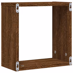 vidaXL Wall Cube Shelves Floating Rack Storage Shelf Display Shelf Wall Shelf - brown oak, 2 pcs - Additional view 7