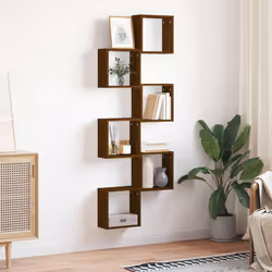 vidaXL Wall Cube Shelves Floating Rack Storage Shelf Display Shelf Wall Shelf - brown oak, 6 pcs