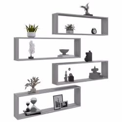 vidaXL 2/4/6x Wall Cube Shelves Engineered Wood CD Wall Cabinet Multi Colours - grey sonoma, 4 pcs - Additional view 7