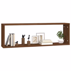 vidaXL 2/4x Wall Cube Shelves Engineered Wood CD Wall Cabinet Multi Colours - brown oak - Additional view 2
