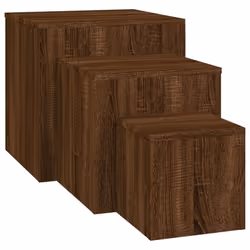 vidaXL Side Tables Coffee Sofa Hallway Accent Table Engineered Wood3 pcs - Brown oak