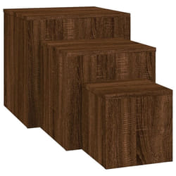 vidaXL Side Tables Coffee Sofa Hallway Accent Table Engineered Wood3 pcs - Brown oak