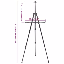 vidaXL Adjustable Display Easel Black Metal Painting Easel Advertising Stand
