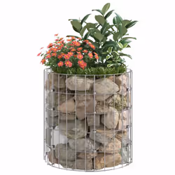 ) vidaXL Circular Gabion Pole Garden Gabion Basket Gabion Cage Galvanised Steel - 50 x 50 cm (Dia. x H - Additional view 4