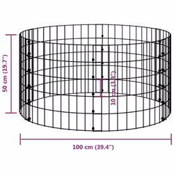 ) vidaXL Circular Gabion Pole Garden Gabion Basket Gabion Cage Galvanised Steel - 100 x 50 cm (Dia. x H