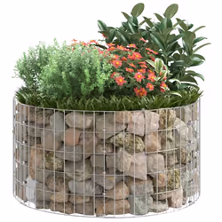 ) vidaXL Circular Gabion Pole Garden Gabion Basket Gabion Cage Galvanised Steel - 100 x 50 cm (Dia. x H - Additional view 4