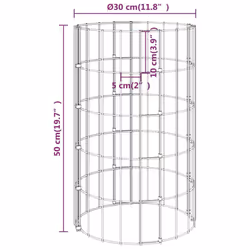 ) vidaXL 4x Circular Gabion Raised Beds Planter Basket Flower Pot Multi Sizes - ? 30 x 50 cm (3 pcs
