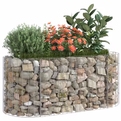 vidaXL Gabion Raised Bed Galvanised Iron Gabion Basket Flower Bed Multi Sizes - 120 x 50 x 50 cm - Additional view 2