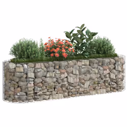 vidaXL Gabion Raised Bed Galvanised Iron Gabion Basket Flower Bed Multi Sizes - 190 x 50 x 50 cm - Additional view 2