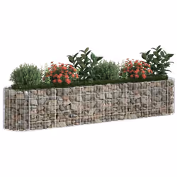 vidaXL Gabion Raised Bed Galvanised Iron Gabion Basket Flower Bed Multi Sizes - 260 x 50 x 50 cm - Additional view 2