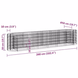 vidaXL Gabion Raised Bed Galvanised Iron Gabion Basket Flower Bed Multi Sizes - 260 x 50 x 50 cm - Additional view 3