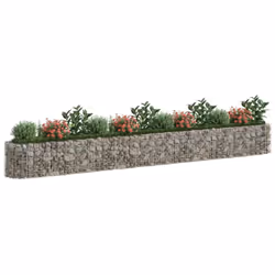 vidaXL Gabion Raised Bed Galvanised Iron Gabion Basket Flower Bed Multi Sizes - 470 x 50 x 50 cm - Additional view 2