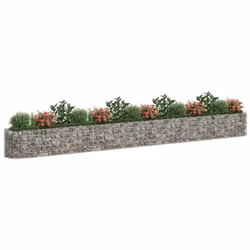 vidaXL Gabion Raised Bed Galvanised Iron Gabion Basket Flower Bed Multi Sizes - 540 x 50 x 50 cm