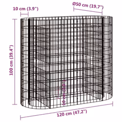 vidaXL Gabion Raised Bed Galvanised Iron Gabion Basket Flower Bed Multi Sizes - 120 x 50 x 100 cm - Additional view 3