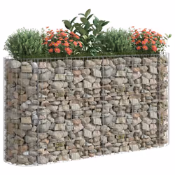 vidaXL Gabion Raised Bed Galvanised Iron Gabion Basket Flower Bed Multi Sizes - 190 x 50 x 100 cm - Additional view 6