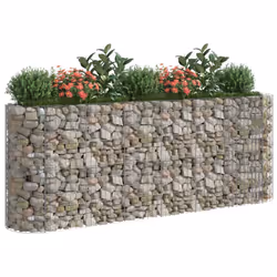 vidaXL Gabion Raised Bed Galvanised Iron Gabion Basket Flower Bed Multi Sizes - 260 x 50 x 100 cm - Additional view 6