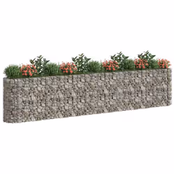 vidaXL Gabion Raised Bed Galvanised Iron Gabion Basket Flower Bed Multi Sizes - 470 x 50 x 100 cm - Additional view 2