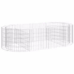 vidaXL Gabion Raised Bed Galvanised Iron Gabion Basket Flower Bed Multi Sizes - 200 x 100 x 50 cm