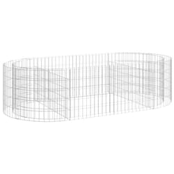 vidaXL Gabion Raised Bed Galvanised Iron Gabion Basket Flower Bed Multi Sizes - 200 x 100 x 50 cm
