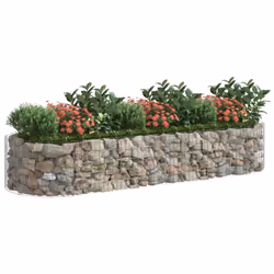 vidaXL Gabion Raised Bed Galvanised Iron Gabion Basket Flower Bed Multi Sizes - 300 x 100 x 50 cm - Additional view 2