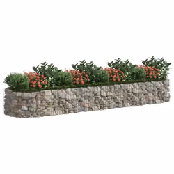 vidaXL Gabion Raised Bed Galvanised Iron Gabion Basket Flower Bed Multi Sizes - 400 x 100 x 50 cm - Additional view 2
