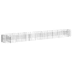 vidaXL Gabion Raised Bed Galvanised Iron Gabion Basket Flower Bed Multi Sizes - 600 x 100 x 50 cm