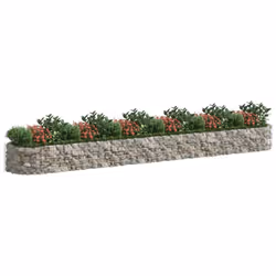 vidaXL Gabion Raised Bed Galvanised Iron Gabion Basket Flower Bed Multi Sizes - 600 x 100 x 50 cm