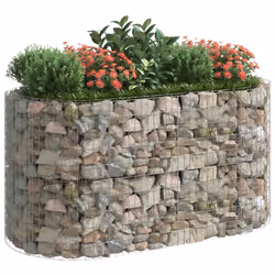 vidaXL Gabion Raised Bed Galvanised Iron Gabion Basket Flower Bed Multi Sizes - 200 x 100 x 100 cm - Additional view 2