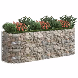 vidaXL Gabion Raised Bed Galvanised Iron Gabion Basket Flower Bed Multi Sizes - 300 x 100 x 100 cm - Additional view 2