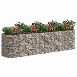 vidaXL Gabion Raised Bed Galvanised Iron Gabion Basket Flower Bed Multi Sizes - 400 x 100 x 100 cm - Additional view 2