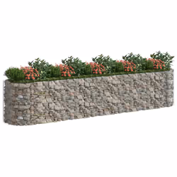 vidaXL Gabion Raised Bed Galvanised Iron Gabion Basket Flower Bed Multi Sizes - 500 x 100 x 100 cm - Additional view 2